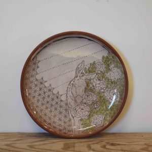 Katriona-Drijber-Donkey-And-Peonies-Serving-Plate-pottery