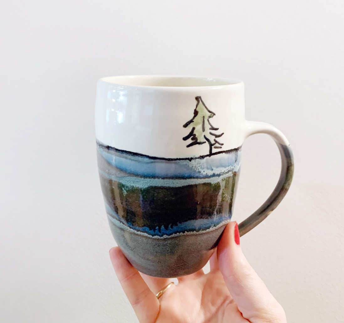 Bronwyn’s Landscape Mug – Blue image 3