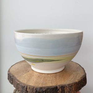Medium Large serving bowl with Juliana Rempel's prairie design - abstract and minimalist pottery at h squared Fernie, BC