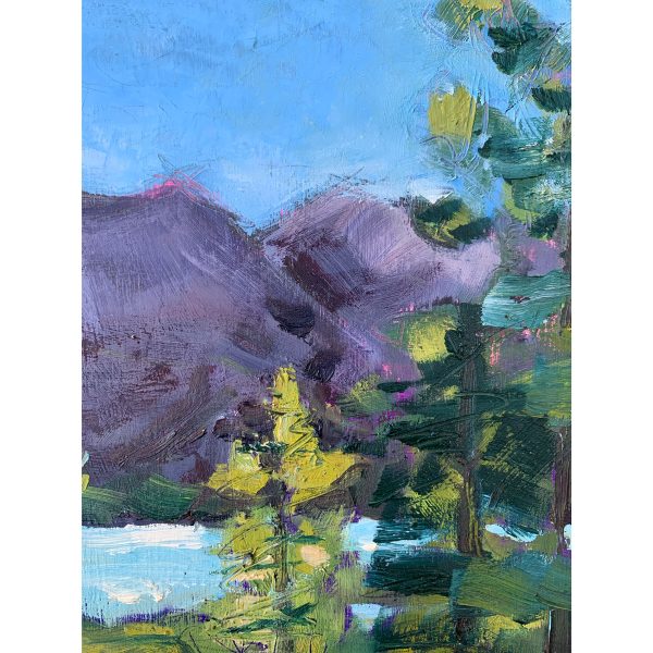 Original small works by Tara Higgins 'study - high rise' oil on board at h squared gallery in Fernie, BC - Canadian artists, makers, and artisans.