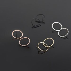 pursuits jewellery designed in Toronto, ON - minimalist, light, geometric earrings - haloes ear studs