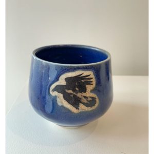 Topo Pots raven sipper cup or tumbler, blue, short and wide, at h squared gallery