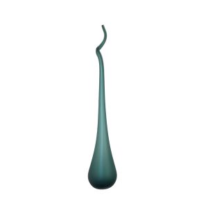 Leah Petrucci's sculptural glass Beginning Series #22 in dark teal - mouth blown glass art at h squared art gallery in Fernie, BC Canada