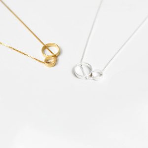 ovo necklace in gold and silver by pursuits jewellery at h squared gallery - Fernie's best gift shop