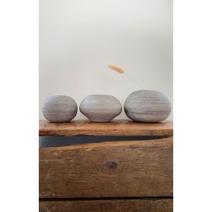 three granite stone clay bud vases - minimalist, natural texture mini vase by Topopots