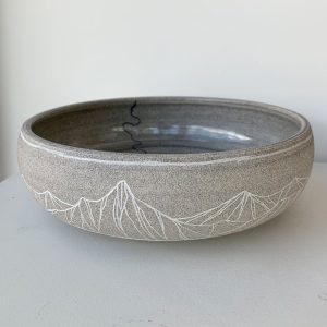 Topopots ceramic skyline bowl in smoky grey - large