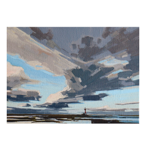 Clouds Over The Harbour, small works by artist Oksana Alekseeva at h squared gallery in Fernie, BC - Canadian contemporary landscape paintings