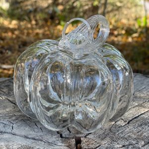 Glass pumpkin sculptures by Leah Petrucci - decorative autumn glass art
