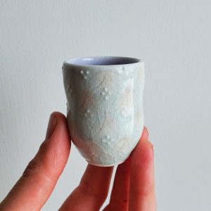 Shot glass by Katy Drijber at h squared gallery's beautifully tiny show