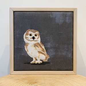 Sam Sedlowsky quilt fibre artist in Fernie, BC - Thoughts? owl in dark