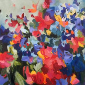 h squared gallery and design offering work by Canadian artists uch as Shantael Sleight from Victoria, BC - Swept Away large floral painting