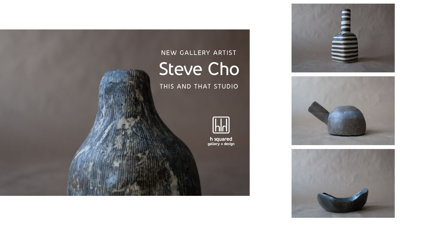New gallery artist Steve Cho of this and that studio with is unique minimalist pottery made in Fernie, BC