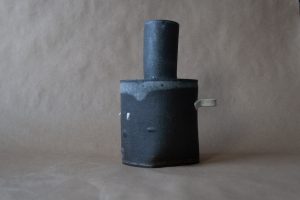 black and white clay vase by this and that studio Steve Cho at fernie art gallery