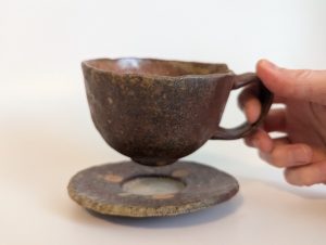 Heather Dynes Smit hand built ceramic wood fired pottery - tea cup and saucer