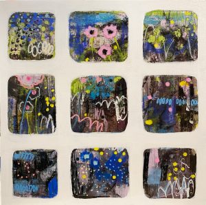 slide show painting, mixed media artwork by Chantey Dayal, Canadian artist at h squared gallery