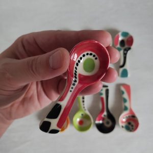 vignette coffee spoon details by Lori Elling in Fernie BC, Canadian ceramic artist