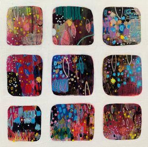 Slide Show 7 series of festive and celebratory mixed media paintings by Chantey Dayal