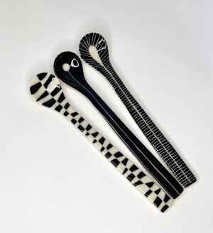 Lori's Parfait Spoons Black and white