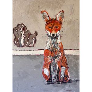 When the Cats Away, fox portrait in oil by Tara Higgins