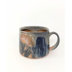 Topo Pots ceramic high fired atmospheric skyline mug at Fernie's best Canadian pottery shop