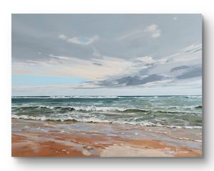 Oksana Alekseeva's 'Sea Lace' ocean waves landscape painting original art at h squared gallery