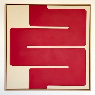 kate-mountainroad-40x40 Kate Cleland minimalist geometric aerial paintings of roadways