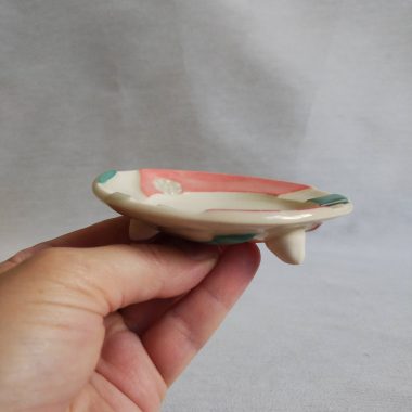 3.5'-high-footed-ring-dish-side-sm side view of front of Lori Elling footed ring dish ceramic art by Canadian potter in Fernie, BC