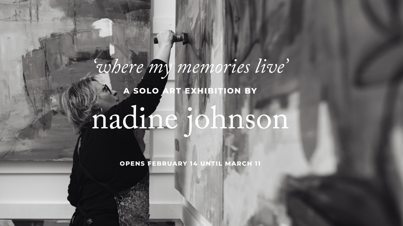 Nadine Johnson solo art exhibition 'Where My Memories Live' at Fernie's best Canadian art gallery, h squared gallery downtown Fernie, BC