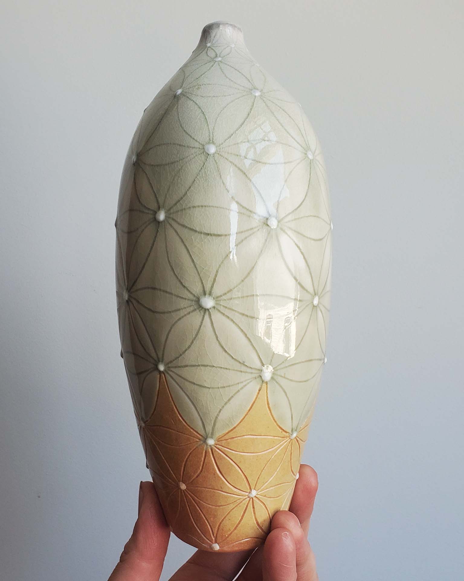 Celadon Oval Vase - Image 2