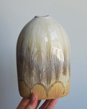 Hare's Fur Oval Vase - Katriona Drijber