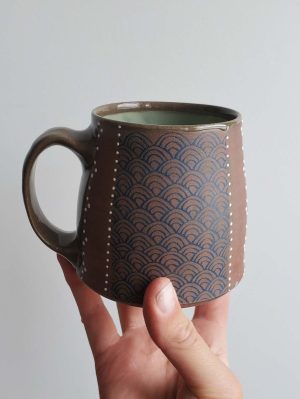 pink flower mug