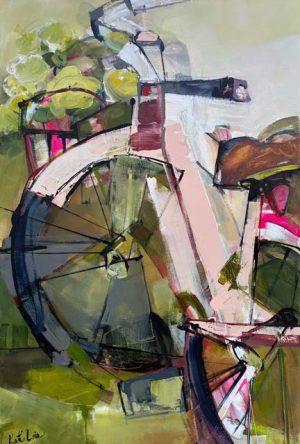 'pink bike' - 36" x 24"